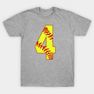 Fastpitch Softball Number 4 #4 Softball Shirt Jersey Uniform Favorite Player Biggest Fan T-Shirt